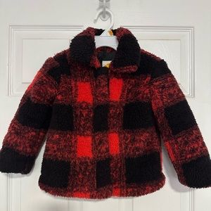 C&C CALIFORNIA GIRLS FAUX FUR PLAID COAT JACKET SIZE 2T